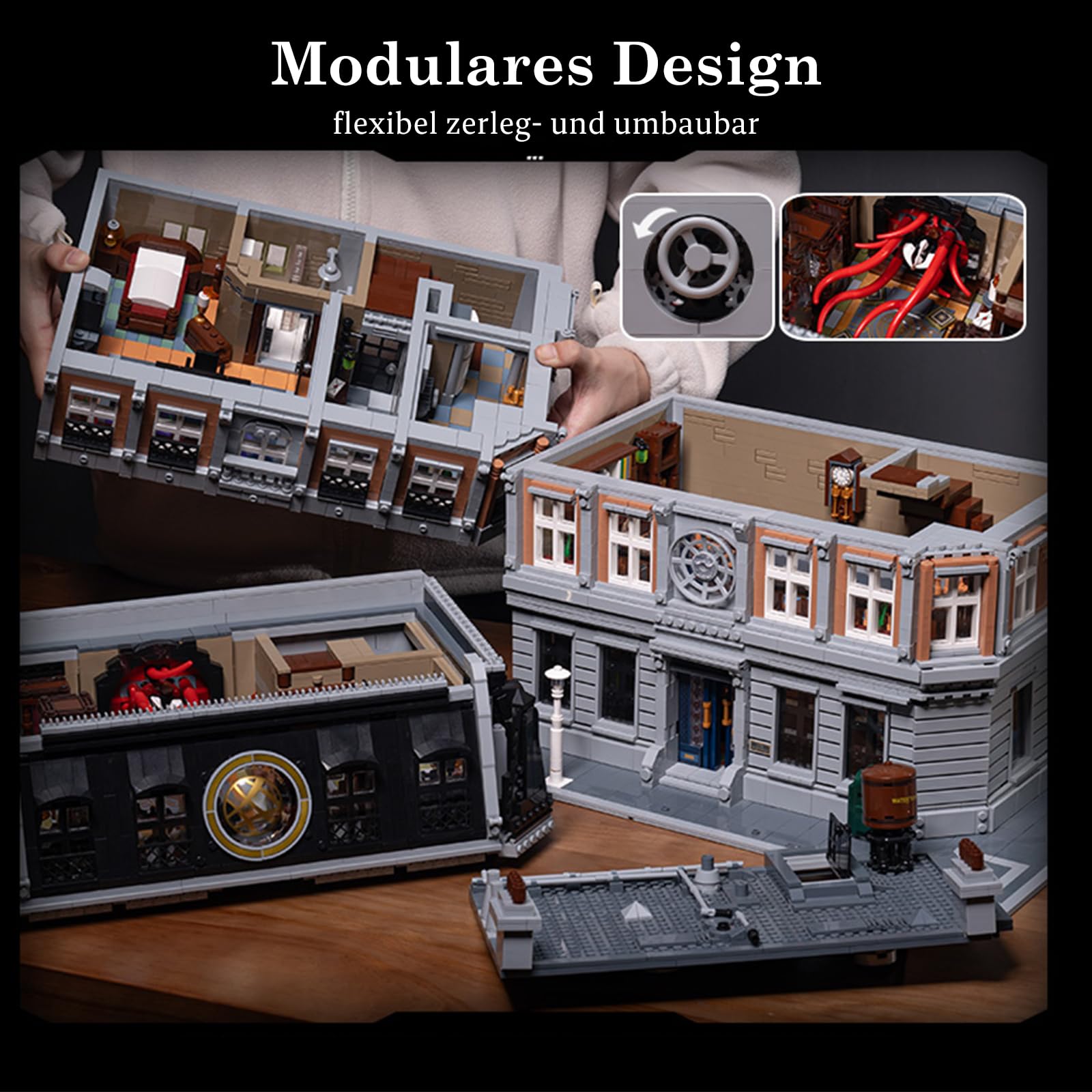 Sanctum Sanctorum Klemmbausteine Modular Buildings mit Licht - 6619 Teile Film Architektur, 4-stöckiges Haus Bausteine Set für Erwachsene Kompatibel mit Panlos 613001