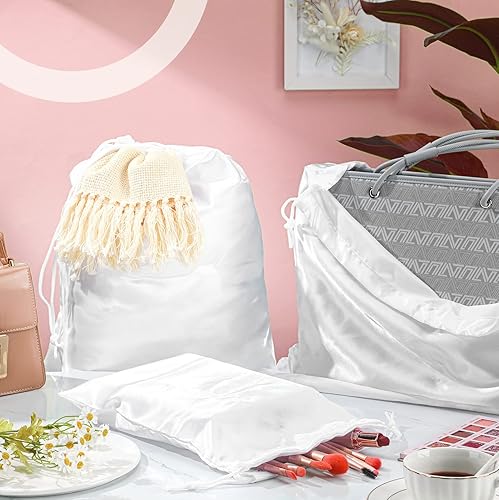 Miniatura 6 de 10 bolsas para el polvo para bolsos, bolsas, bolsas de polvo, bolsa de almacenamiento de zapatos de viaje, bolsa de tela de seda con cordón para