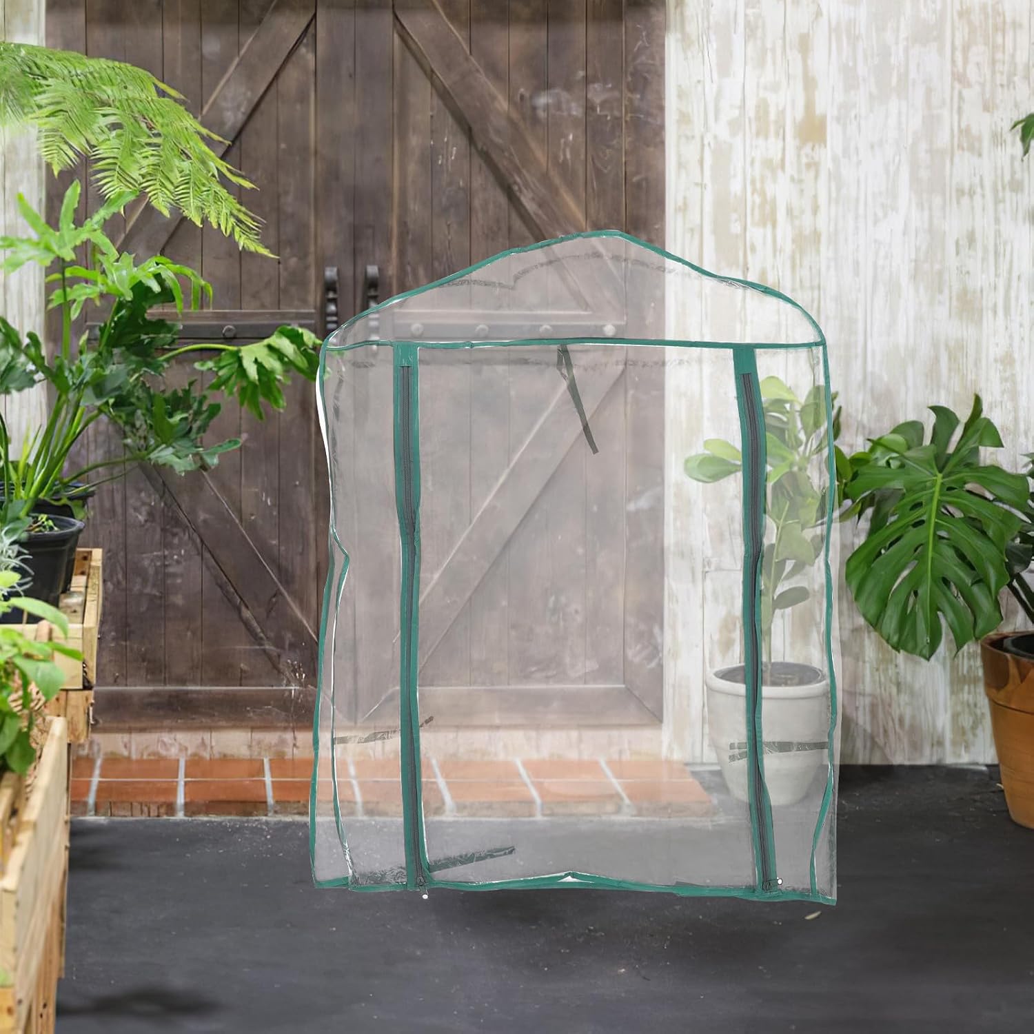 PVC Greenhouse Cover for 2-Tier Tent, Foldable Replacement