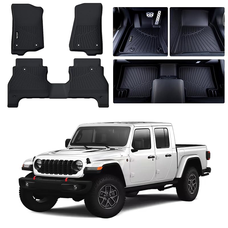 Tapetes automotivos em TPE com forro para porta-malas, encaixe específico para Jeep Gladiator JT 2020–2026, preto
