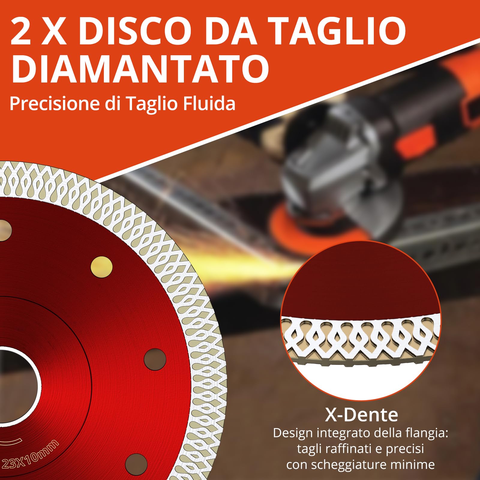 GETLITOOL Set Punte Diamantate 11 Pezzi per Smerigliatrice Angolare M14, Taglio Asciutto/Bagnato per Piastrelle, Marmo, Granito, con 9 Punte 6-68mm, 2 Dischi Diamantati 125mm e Valigetta in Alluminio