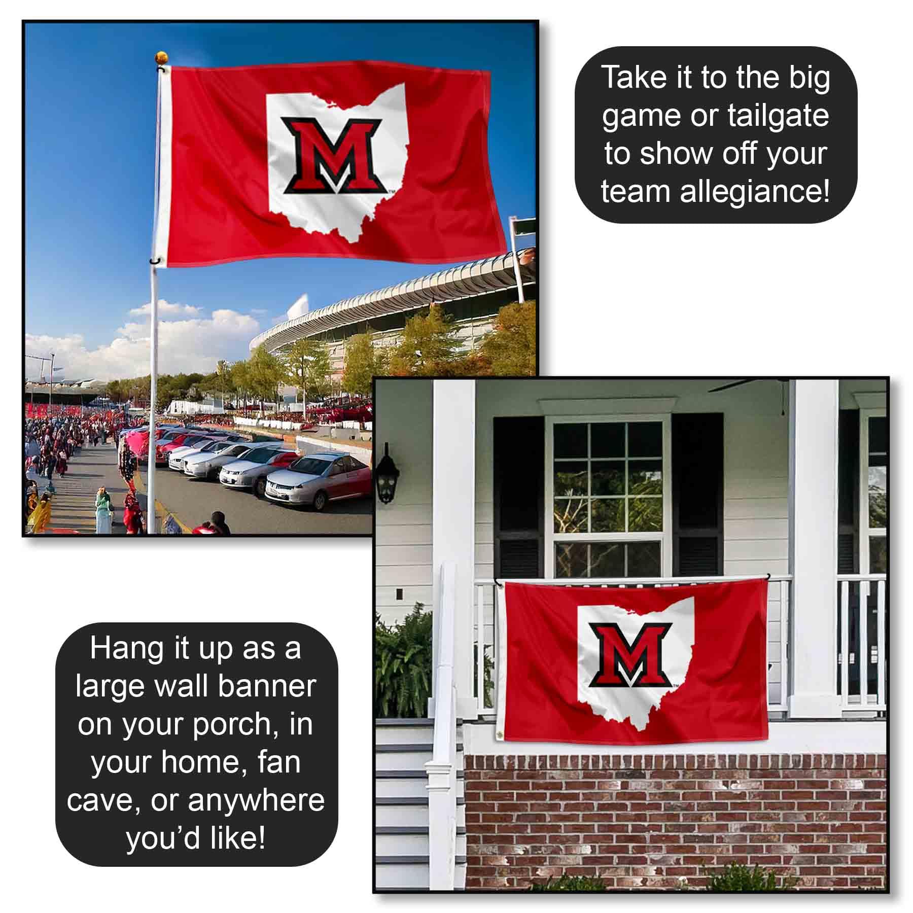 Amazon.com : Miami Redhawks State Logo Flag : Sports & Outdoors