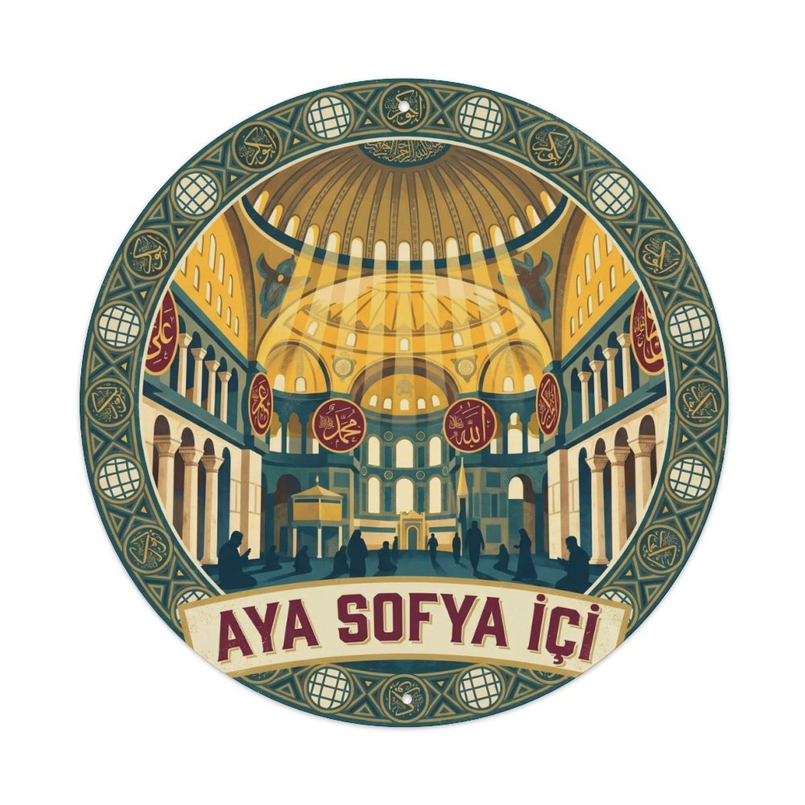 Hagia Sophia Interior Turkish Sacred Color Block Metal Tin Sign