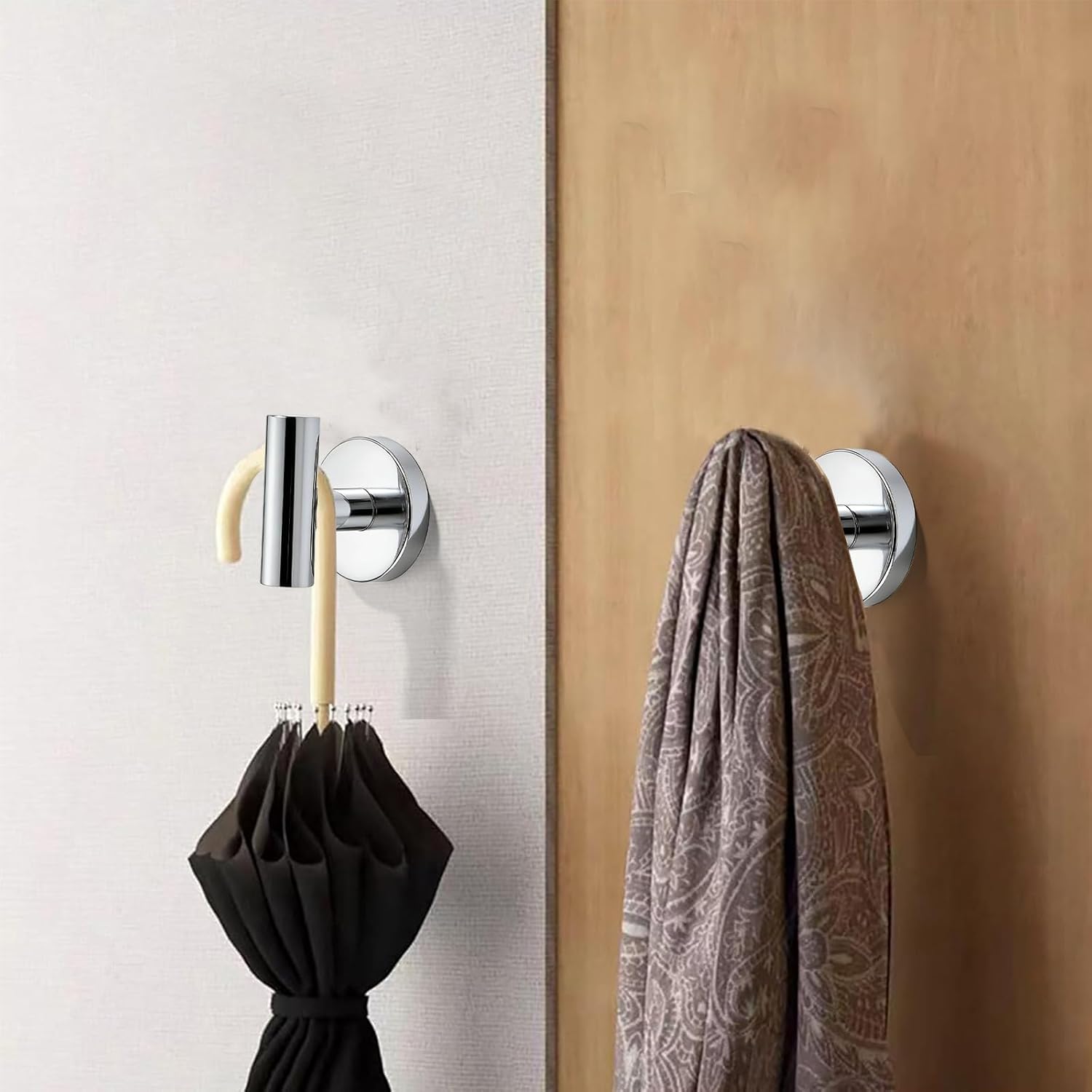 Wall Mounted Bathroom Towel Hooks for Hanging Clothes,Hat,3 Pack Polished Chrome Coat Hook Robe Hooks.Suitable for Hotels and bathrooms.