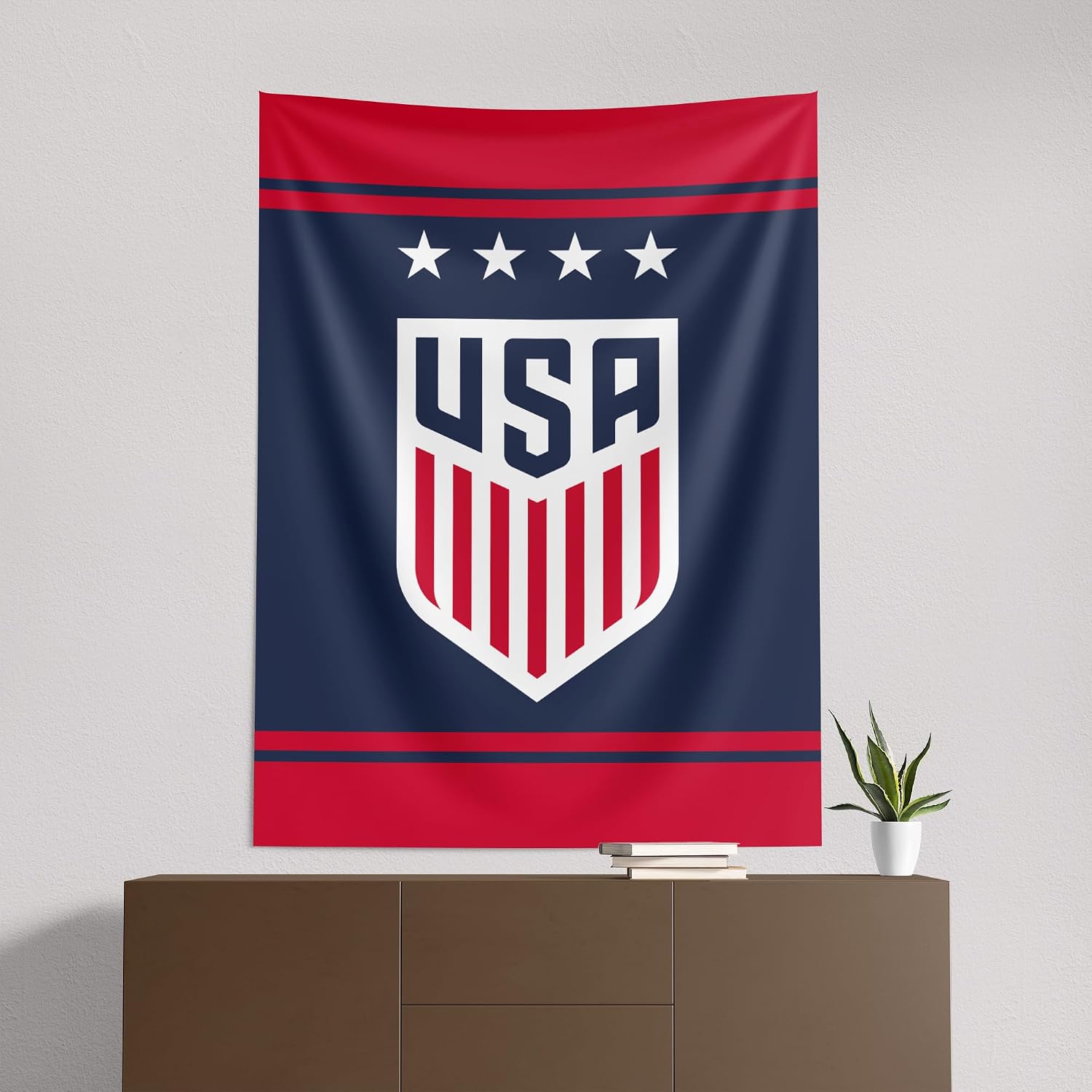 Northwest U.S. Soccer Printed Wall Hanging Tapestry, Woven Polyester Fabric, Decorative Fan Art