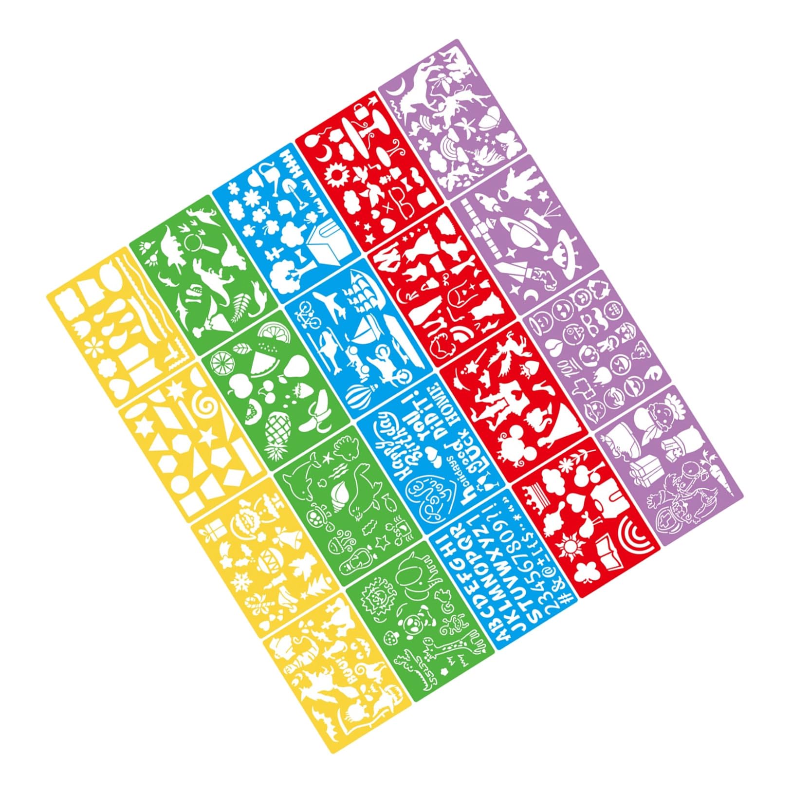 SOIMISS 20 Pièces Lot de Pochoirs de Peinture Plastique Dur pour Garçon Fille Modèles Creux Lettres Anglaises et Chiffres Accessoires DIY Créativité et Coordination Stencils Dessin