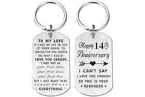 14th Anniversary Keychain Gifts for Husband Wife