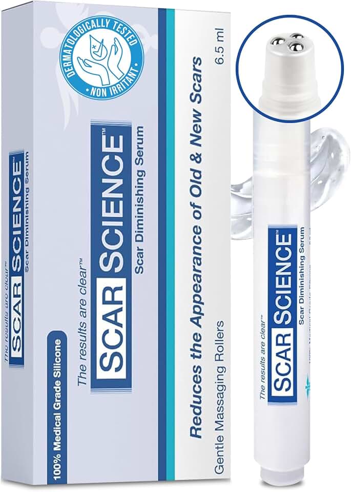Gel de silicone para cicatrizes com ponta tripla para suavização de cicatrizes – Projetado para massagem de cicatrizes – Silicone de grau médico para cicatrizes cirúrgicas, cesarianas e de acne – sem