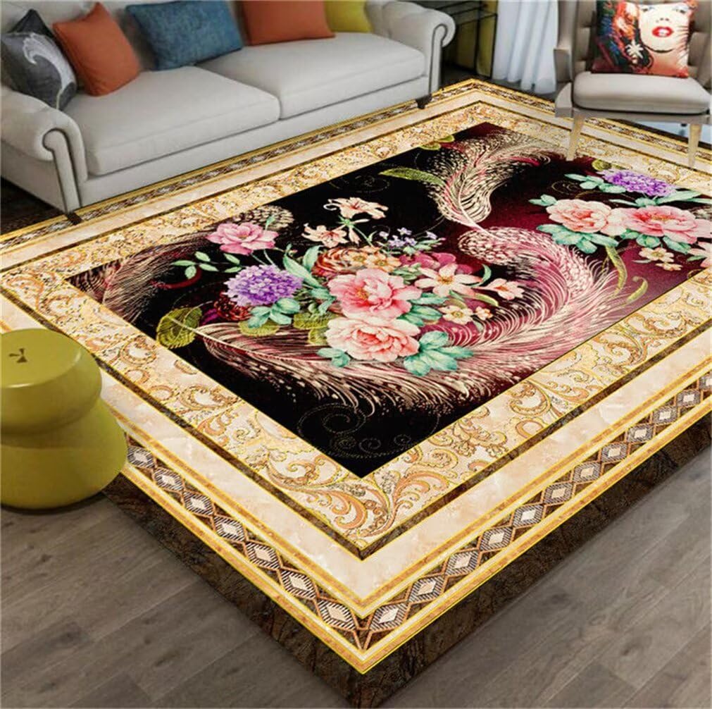 Tapis long couloir oriental 90x180cm antidérapant idéal pour entrée chic