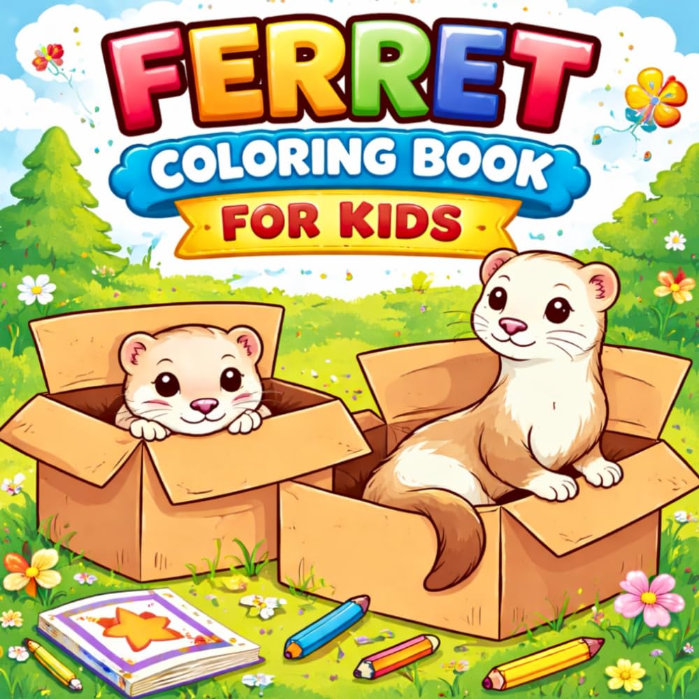 Ferret Coloring Book for Kids: Adorable Ferrets, Simple Shapes, and Cute and Easy Coloring Pages for Little Artists