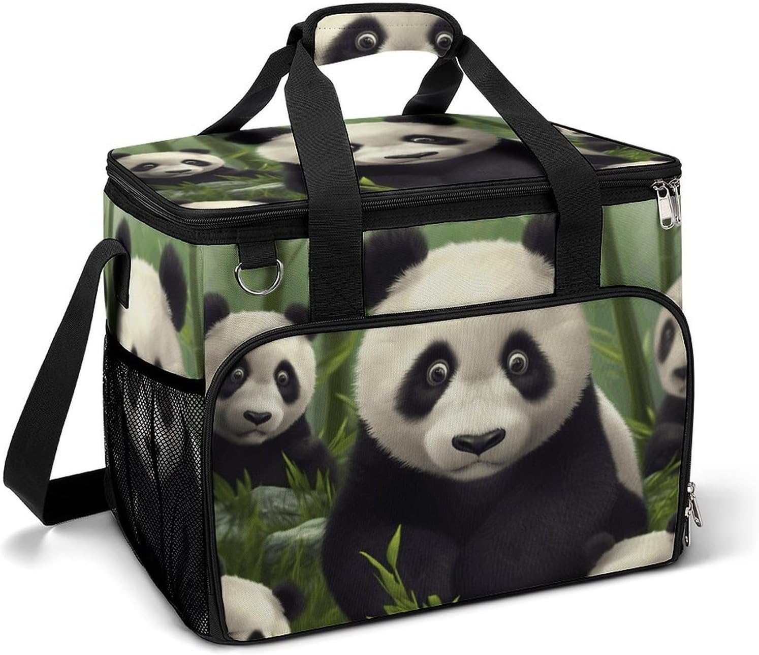 Insulated Picnic Backpack Tote Bag, Large Capacity 30L Cute Panda Cooler Bag Leakproof Beach Bags Portable Lunch Box Waterproof Picnic Basket for Beach Camping BBQ