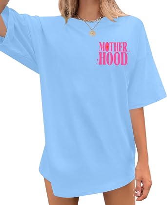 Mom Shirt for Women Oversized Motherhood Tee Fall Graphic Shirts