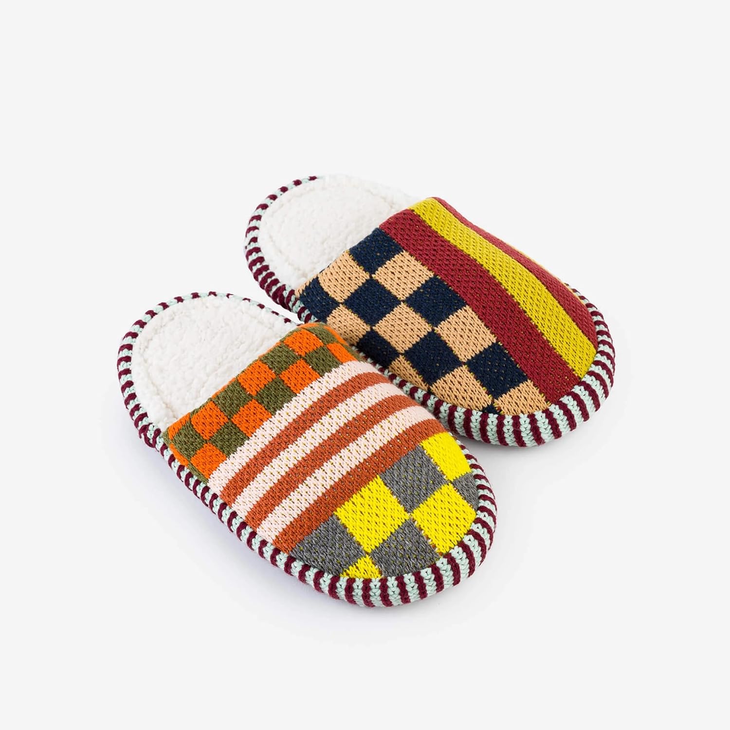 Verloop Pattern Patch Slide Slippers - Unisex - Womens 9.5-12.5, Mens 8-11 - Fleece-lined - Slip-resistant - Desert