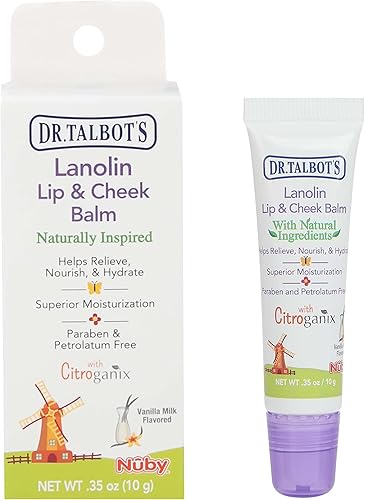 Miniatura 9 de Dr Talbots Lanolin - Bálsamo labial y mejillas para bebé de Nuby inspirado naturalmente con Citroganix sabor a leche de vainilla paquete de 2 035