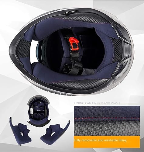 Miniatura 5 de DFJK Casco de motocicleta de carreras de calle para hombre, visera doble ampliada, ventilación modular de cara completa, Cascos para Motos para
