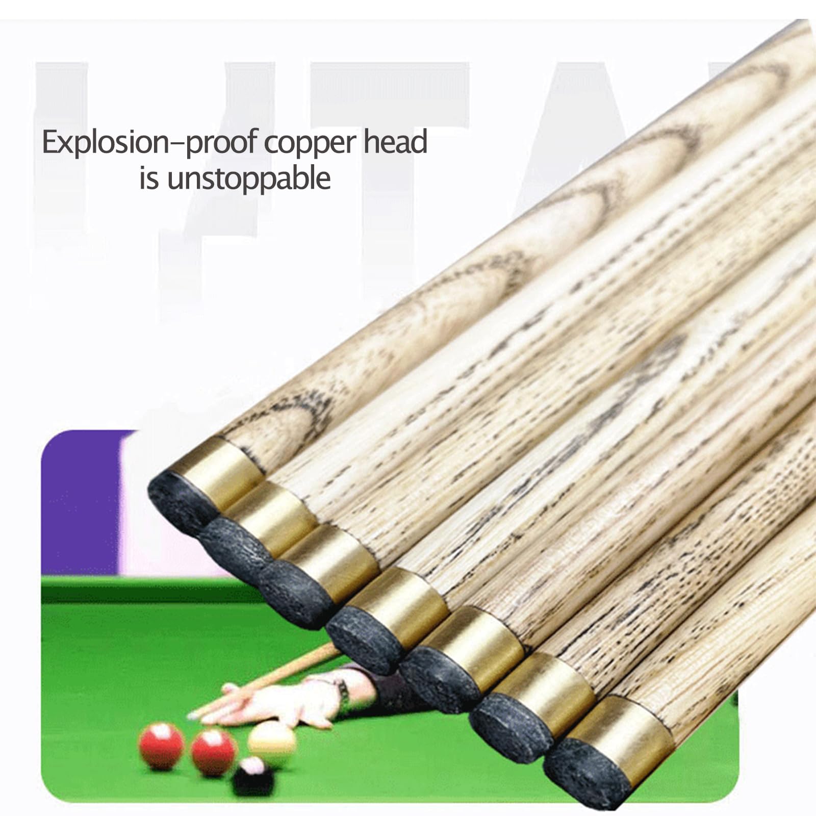 Queue de Billard Pool ou Snooker - 145cm 370g Bois Frêne