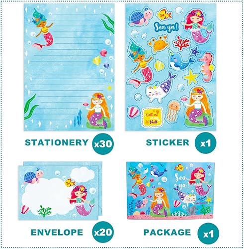 Miniatura 9 de Space Stationary - Juego de papel y sobres para niños con forro para niños, 30 hojas + 20 sobres, 8.3 x 5.9 pulgadas de cada papel estacionario