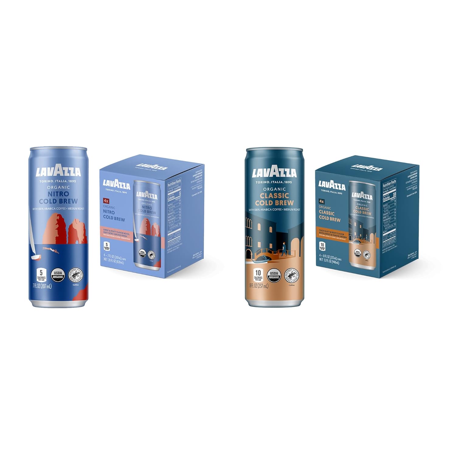 Lavazza Organic Nitro and Classic Cold Brew Coffee 100