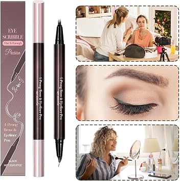 Brow Pencil 3.5g Double Ended Makeup Liner | Precise Eye Brow Makeup Pen for Date Nights Weddings Interviews Travel Outdoor Events Meetings Women Girls