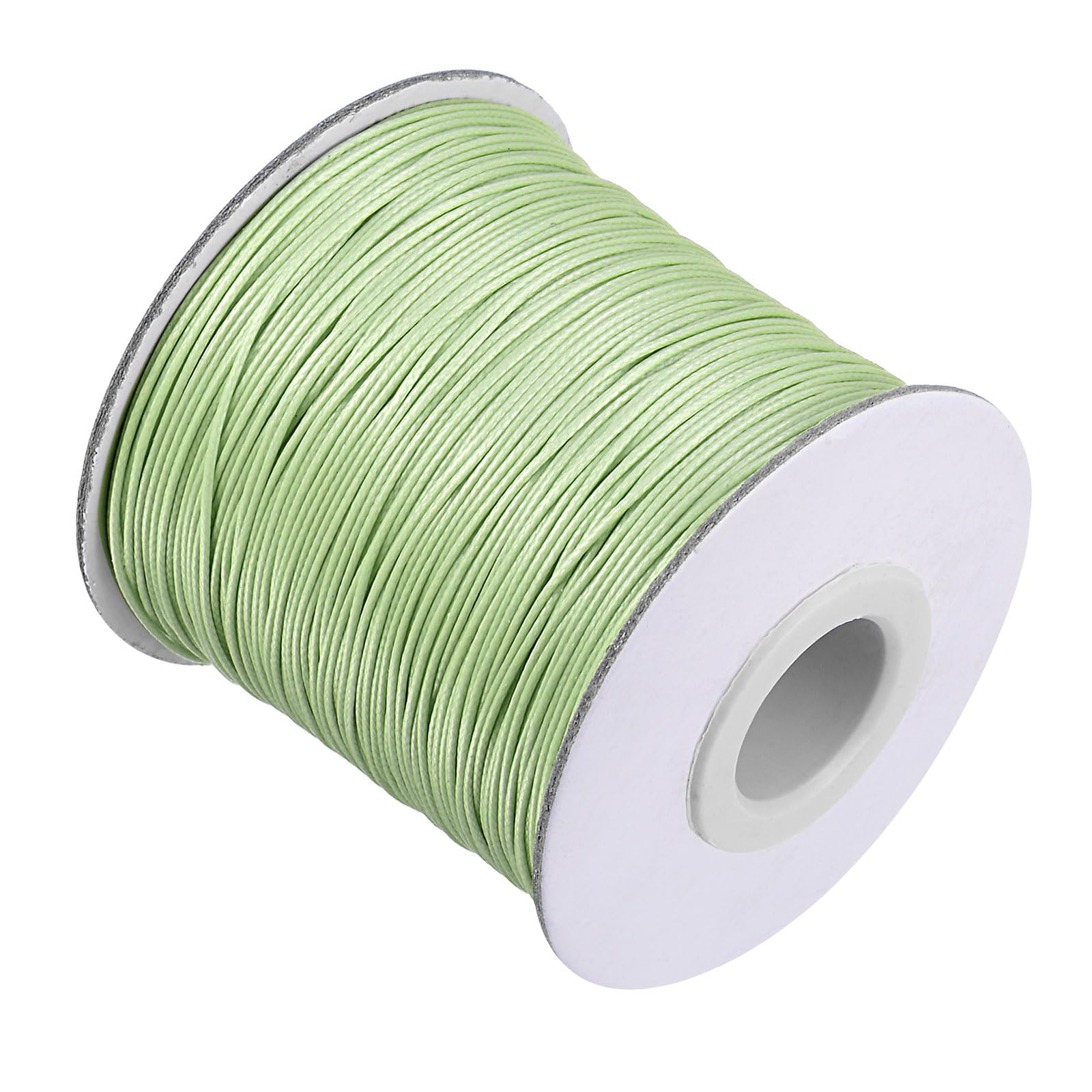 CoCud Waxed Polyester String Cord, 173 Yards 159m Length 0.5mm Dia, Soft Smooth Beading Thread Light Green