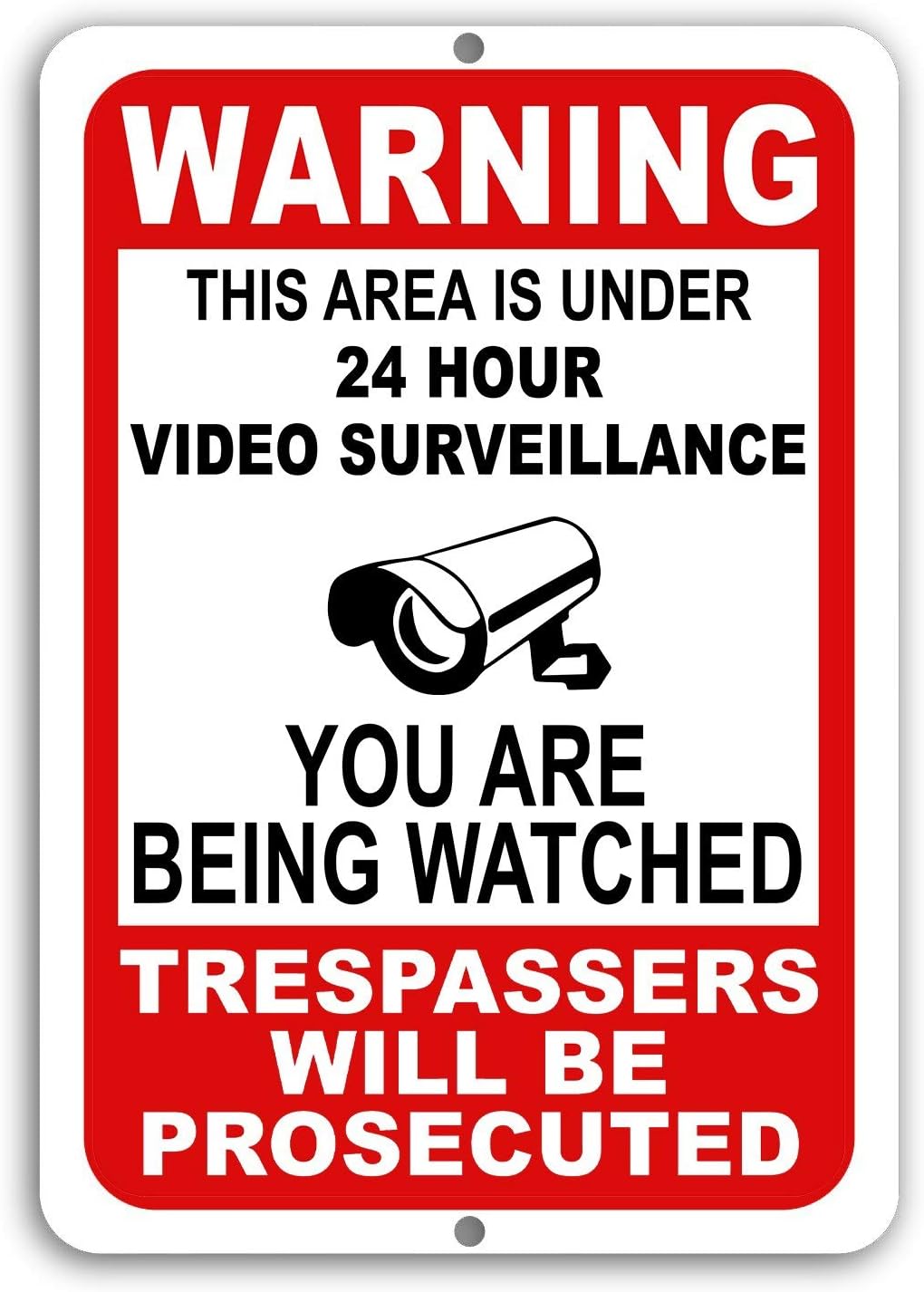 Mysignboards Warning This Property Under 24 Hour Video Surveillance Sign Security CCTV Aluminum - Metal - You are Being Watched!!!