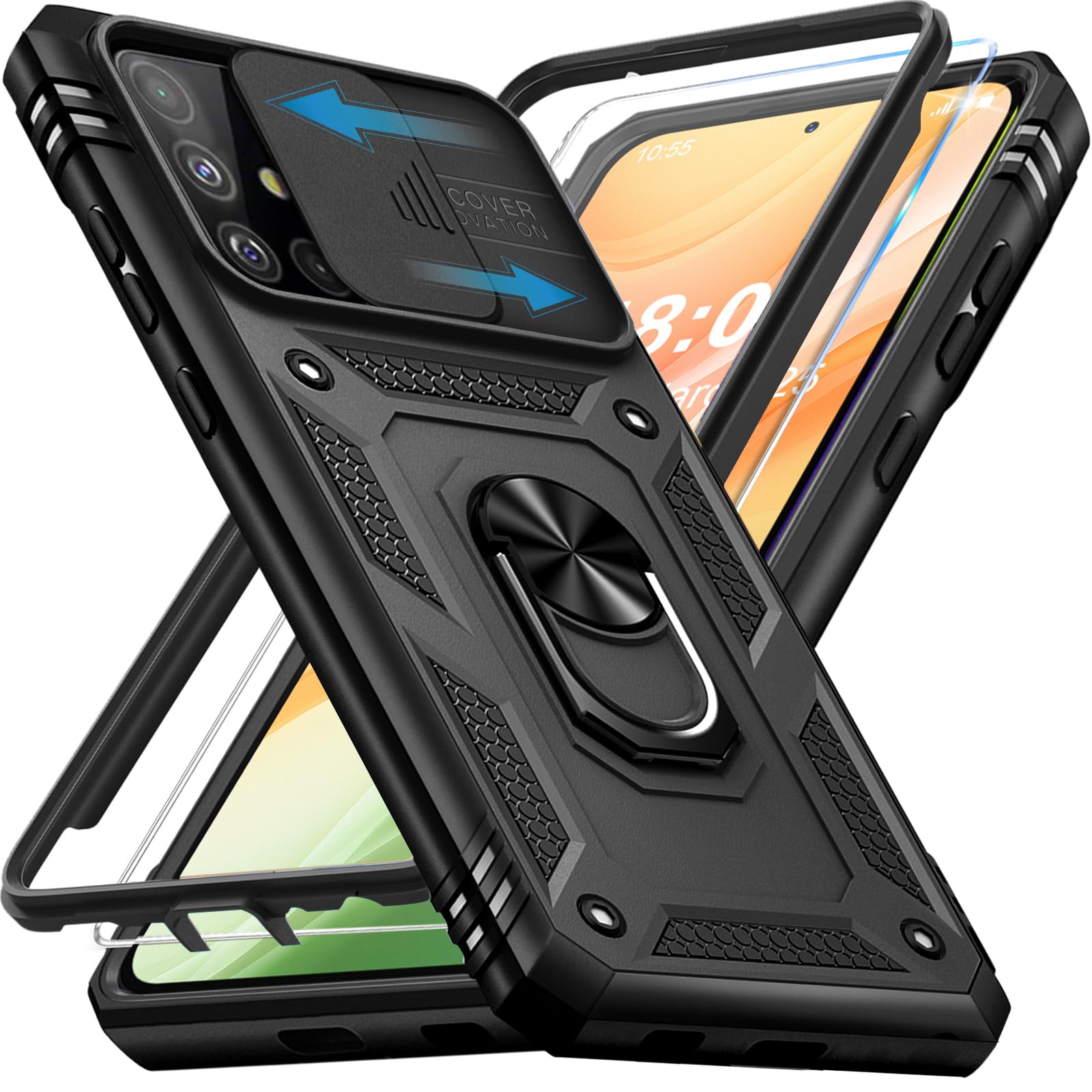 Giyer für Samsung Galaxy A51/A52/A53/A54/A55/A56/A57/A13/A17/A33/A34/A35/A36/A37 Hülle mit Schutzfolie