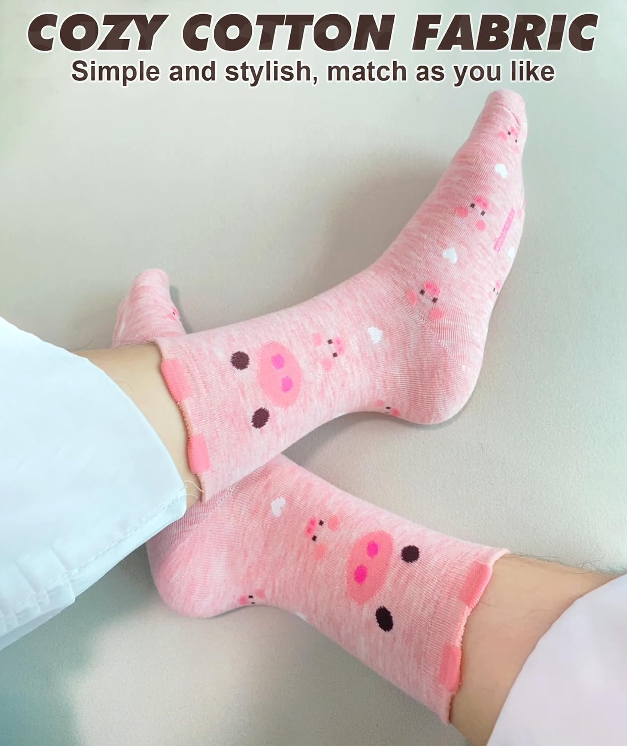 IIG Women's Funny Crew Socks Novelty Cute Patterned Socks 5 Pairs Gifts for Girls - Image 6