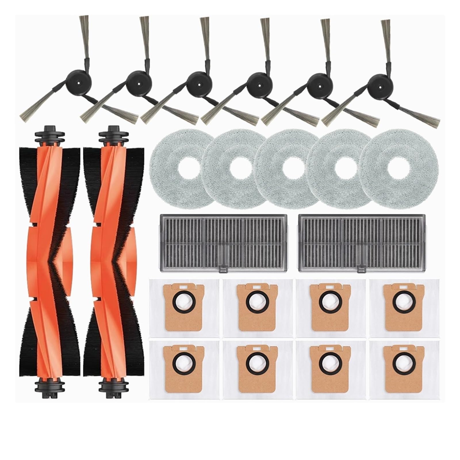 Kompatybilny z częściami zamiennymi do odkurzacza robota Xiaomi Mijia M40 D110CN, materiałów eksploatacyjnych, głównej szczotki bocznej, filtra Hepa, ściereczki do mopa, worka na kurz, akcesoria