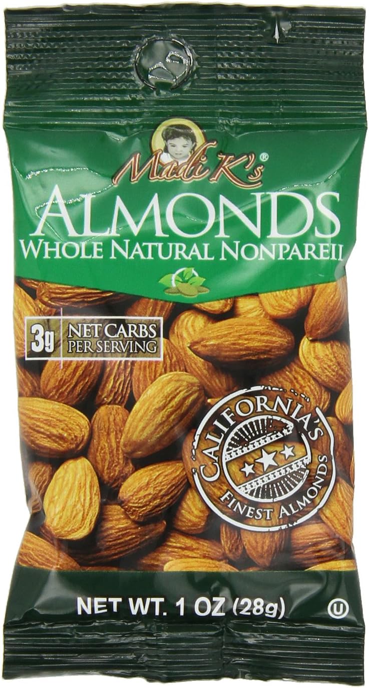 Madi K's Whole Natural Almonds, 1 Ounce Bag (Pack of 48)
