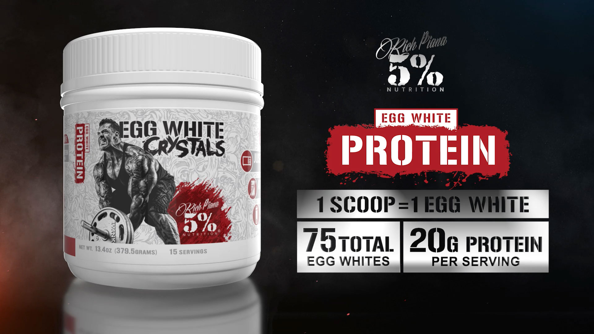 Amazon.com: Rich Piana 5% Nutrition Egg White Crystals | 100% Pure