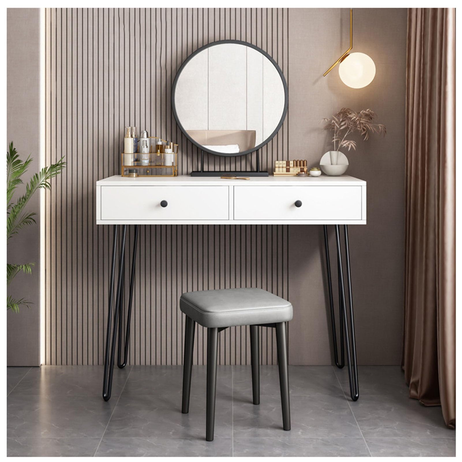 modern dressing table accessories Makeup Vanity Table With Mirror and Drawers