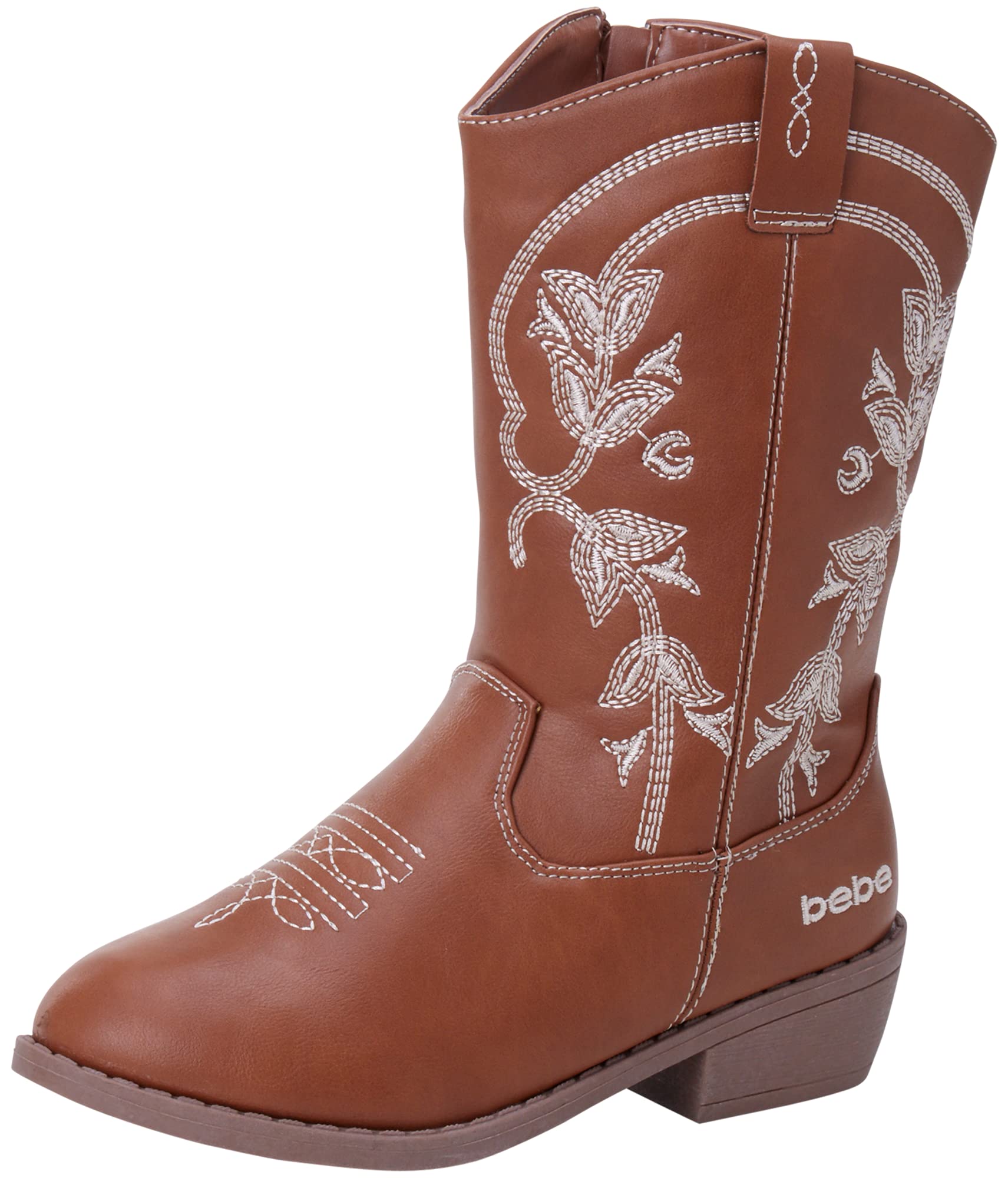 bebe Girls Cowboy Boots - Classic Western Country Cowgirl Boots - Mid Calf Riding Shoes for Toddlers Little and Big Girls