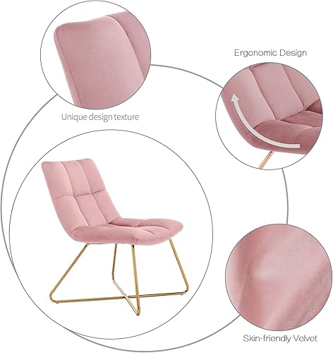 Miniatura 4 de DUHOME Silla de salón retro de terciopelo de mediados de siglo moderna con patas de metal dorado para sala de estar y dormitorio, color blanco, 1