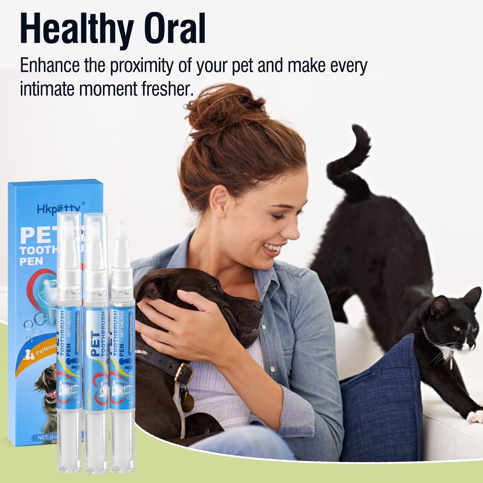3 bolígrafos para cepillo de dientes para mascotas, bolígrafo iluminador de dientes para perros, mascotas, perros, gatos, limpieza de dientes para cuidado dental, perros, gatos, plantas