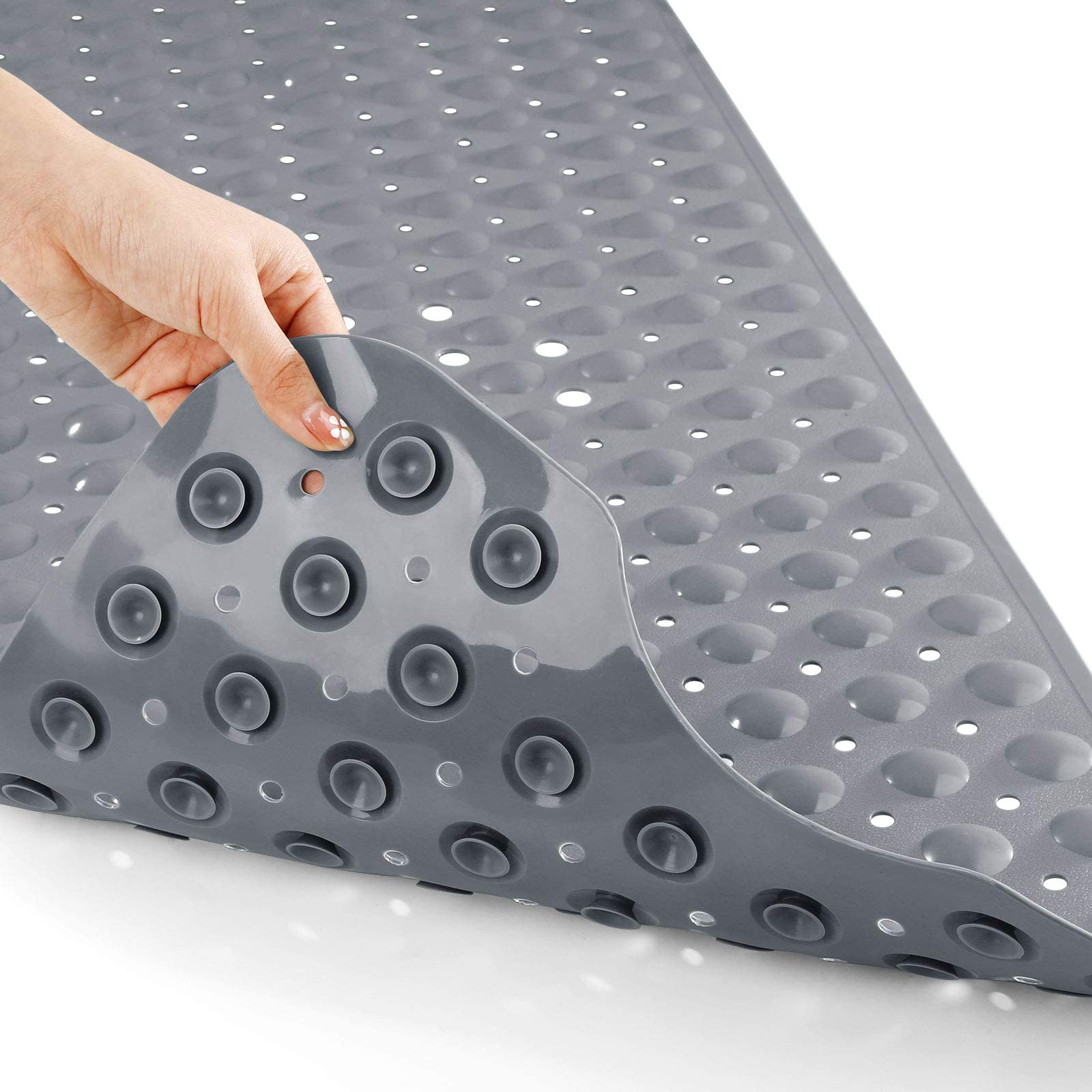 Yimobra Shower Mat Bathtub Mat Non Slip 40 x 16, Bath Mat for Tub Floor with Big Suction Cups and Drain Holes, Machine Washable Shower Mats for Inside Shower, Phthalate Latex Free, Grey (B01K1C95IE) Amazon Price History, Amazon Price Tracker