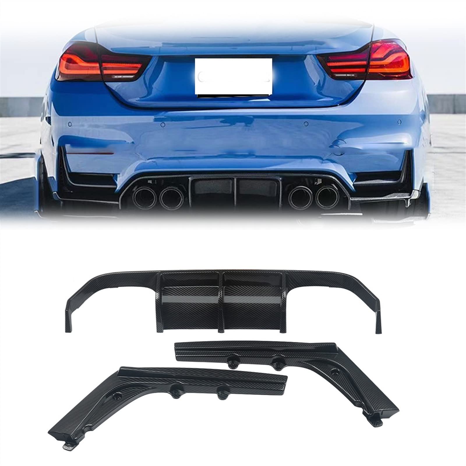Diffuseur arrière F80 en véritable carbone pour BMW M3 F82 M4 look ultra sportif et premium