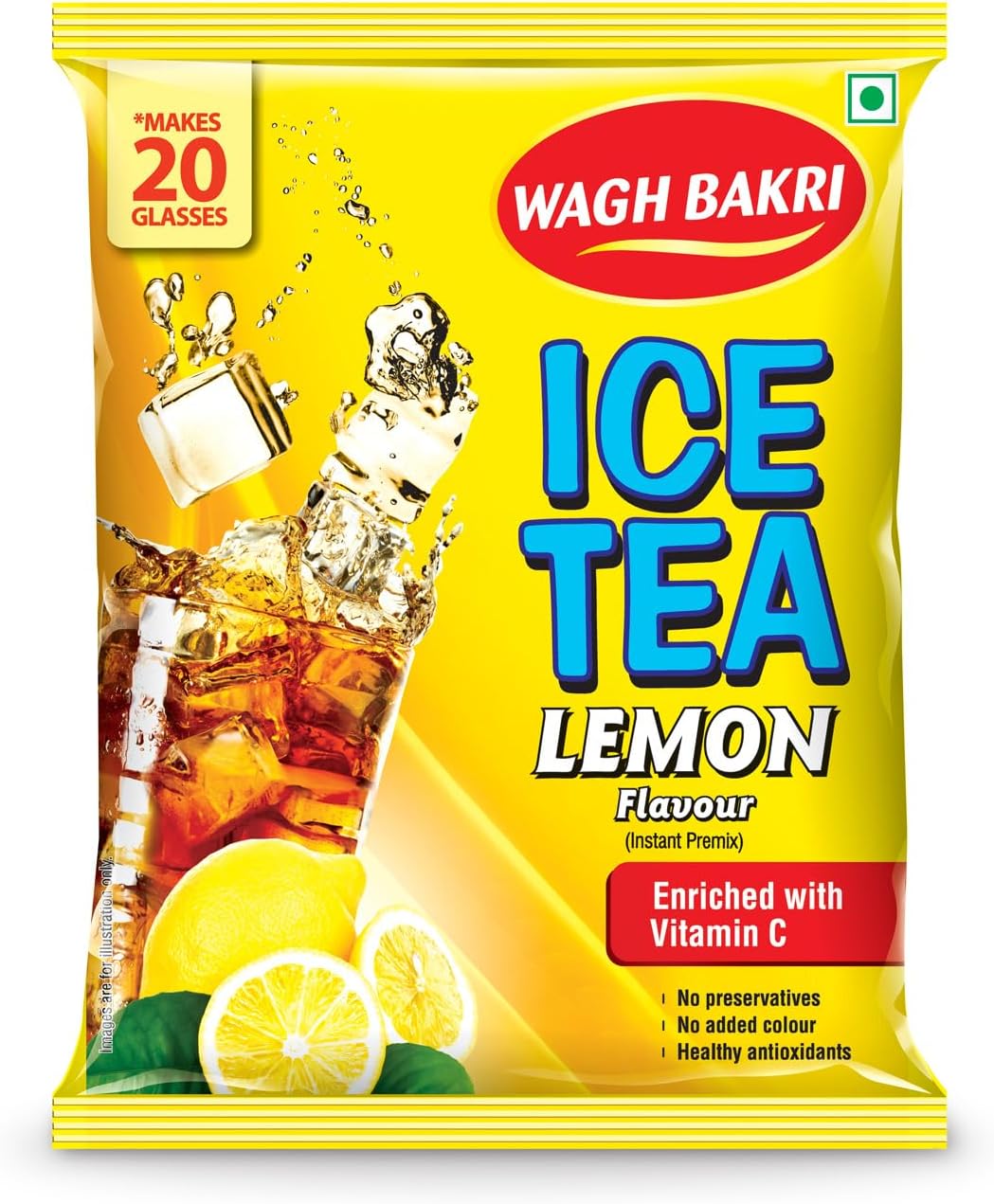 Wagh Bakri Iced Tea | Instant Ice Tea Powder | Assam Tea Blend | Classy Summer Drink | Refreshing Summer Drink | No Preservatives | Enriched with Vitamin C | Easy to Make | Lemon Flavour | 250 g