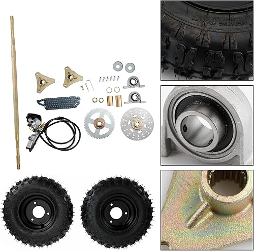 Miniatura 4 de Bruce & Shark Kit completo de cubo de rueda trasera de 29 pulgadas para Go Kart Quad Trike Drift Bikes Go Kart ruedas go kart kit de eje trasero