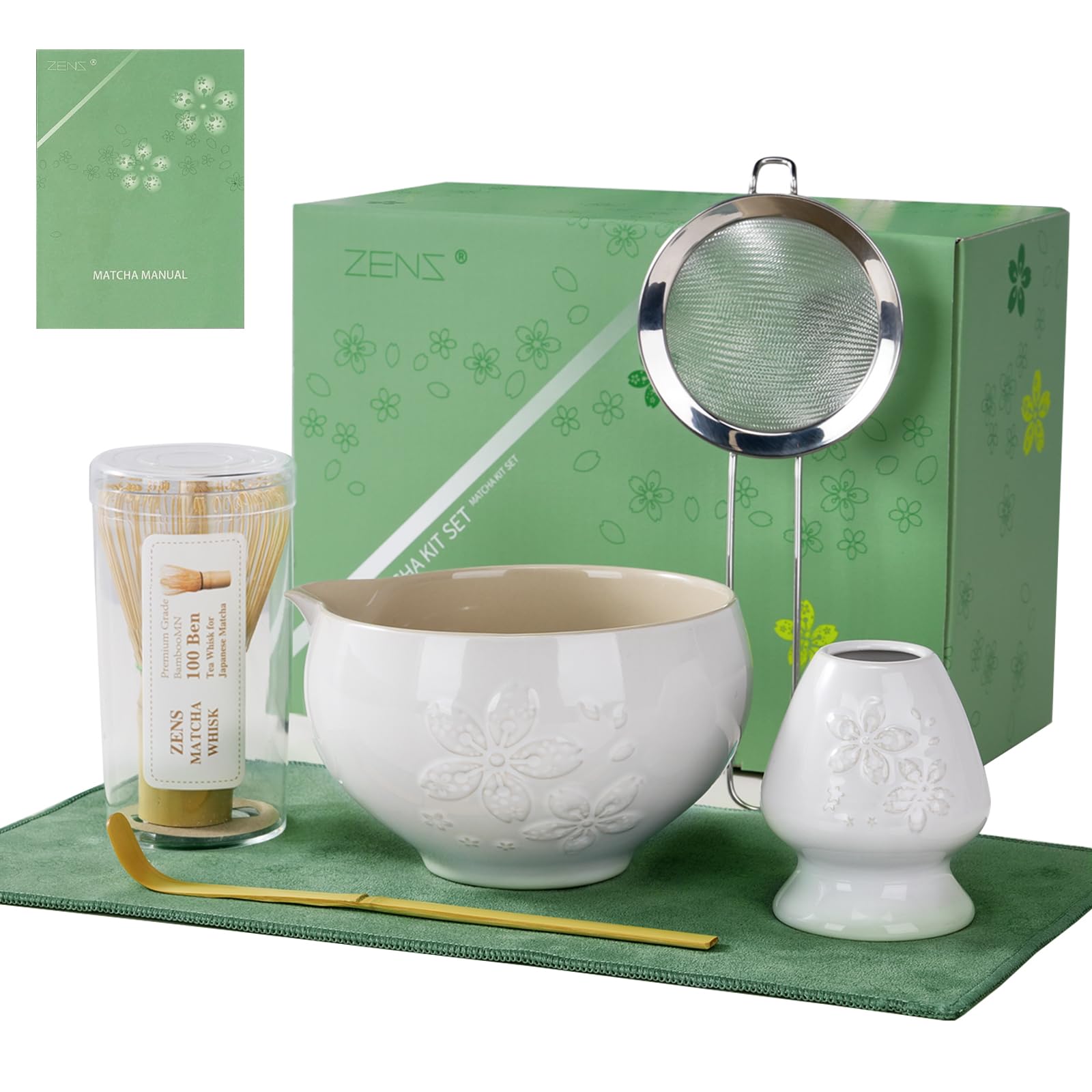 B2 ZENS Matcha Kit Rose, 6 Pièces Matcha Set Ensemble Pour