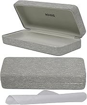 Hard Shell Eyeglass Case 1 Pack (Gray) with Cleaning Cloth – Fits Small & Medium Frames, Reading, Blue Light Glasses