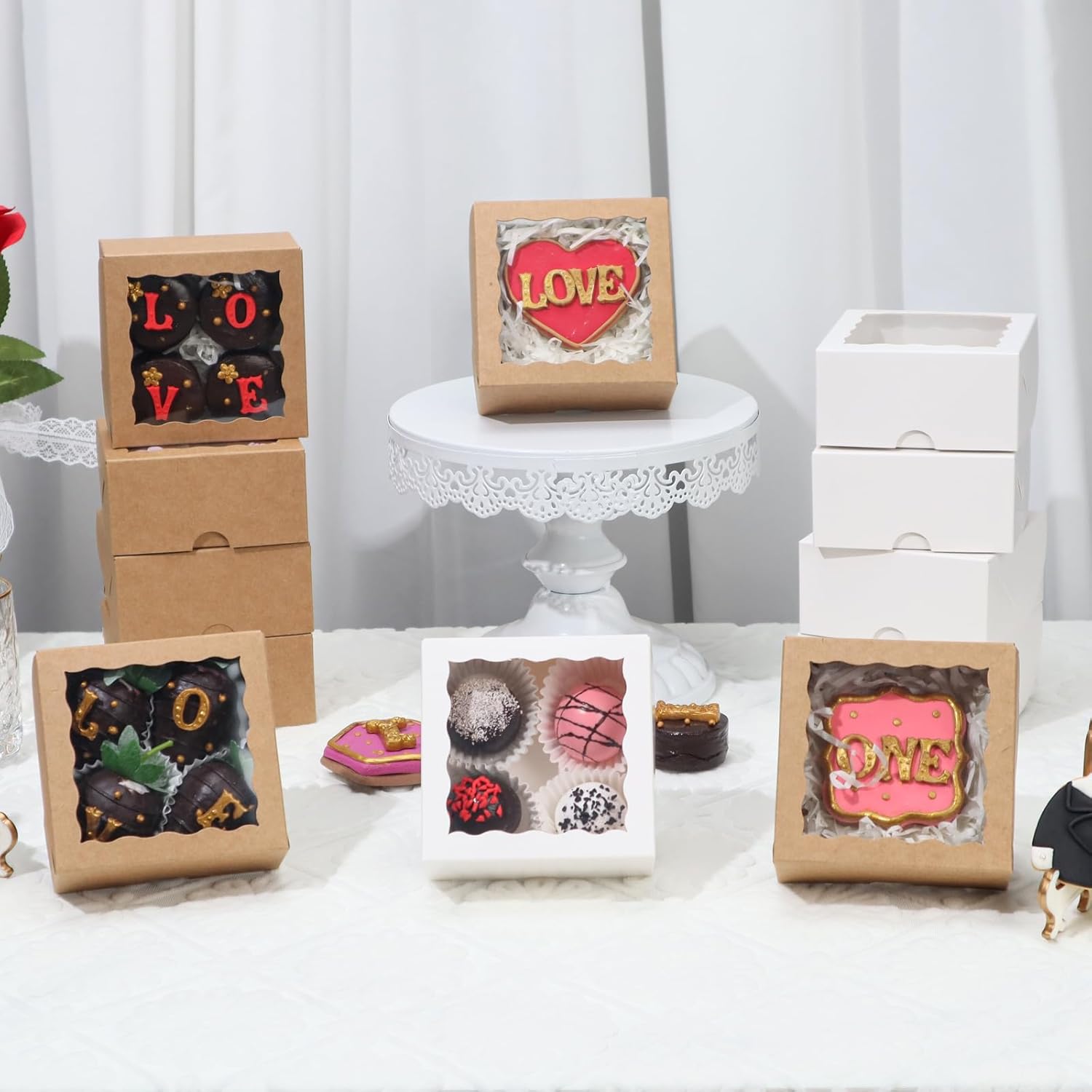 Bakery Boxes 4x4x2 Inches Cookies Boxes Mini Bundt Cake Boxes Pie Boxes