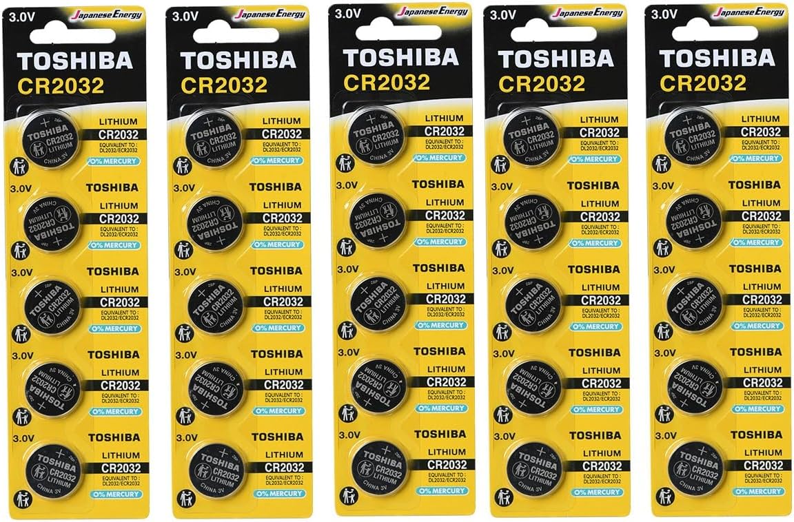 Toshiba CR2032 3 V Bouton au Lithium Rechargeable Lot de 25