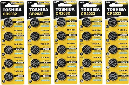 Toshiba CR2032 3V Lithium Coin Battery – 25-Pack High Capacity Power Cells