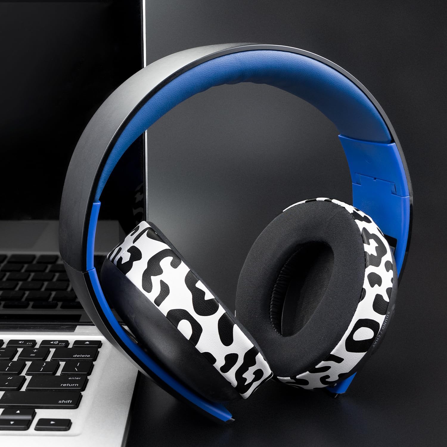 SOULWIT Replacement Ear Pads for Sony Gold Wireless PlayStation PS4 Headset, Earpads Cushions for 2014 Version (Model CECHYA-0083) Headphone - 0083 CG Snow Leopard