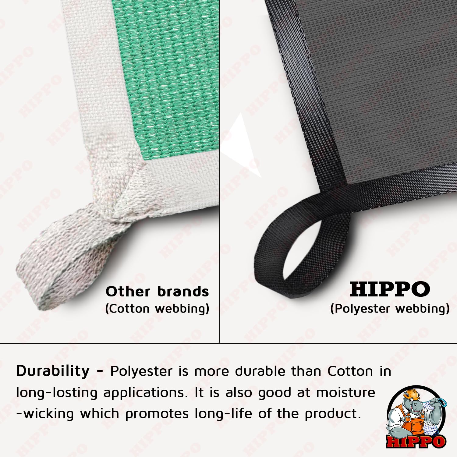 HIPPO 180 GSM Shade Sail with PP Band Sun Shade UV Block for Canopy Cover, Outdoor Patio, Garden, Pergola, Balcony Tent (10FTX15FT, Pebble Grey) 2