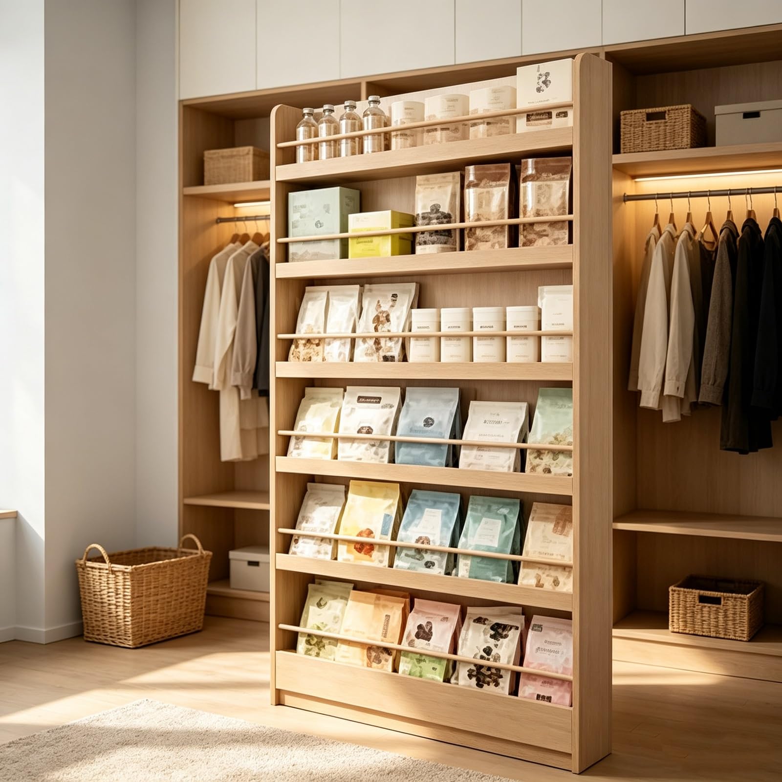 LCNDKF Multi-Tier Slanted Goods Rack