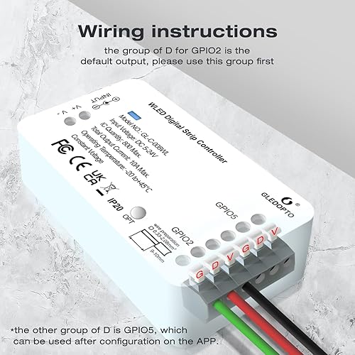 Miniatura 5 de Controlador de tira de luz LED WLED 5-24V WiFi APP Control sobre 100 modos de iluminación dinámicos DIY 800 IC para RGB RGBW WS2812B WS2811 SK6812