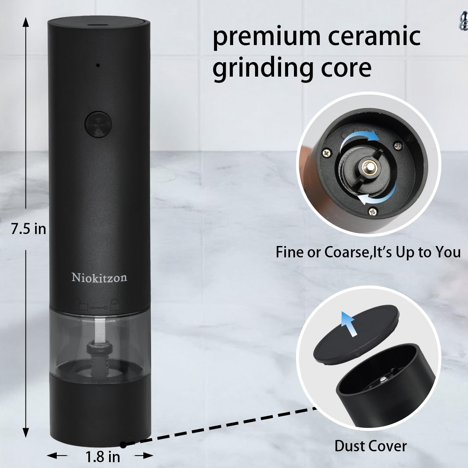 Electric Salt and Pepper Grinder Set,Automatic Salt Pepper Mill Shakers, Adjustable Coarseness, One-Hand Operation Electric pepper grinder,Pepper mills with stand, Seasoning Tools for Kitchen,Gifting