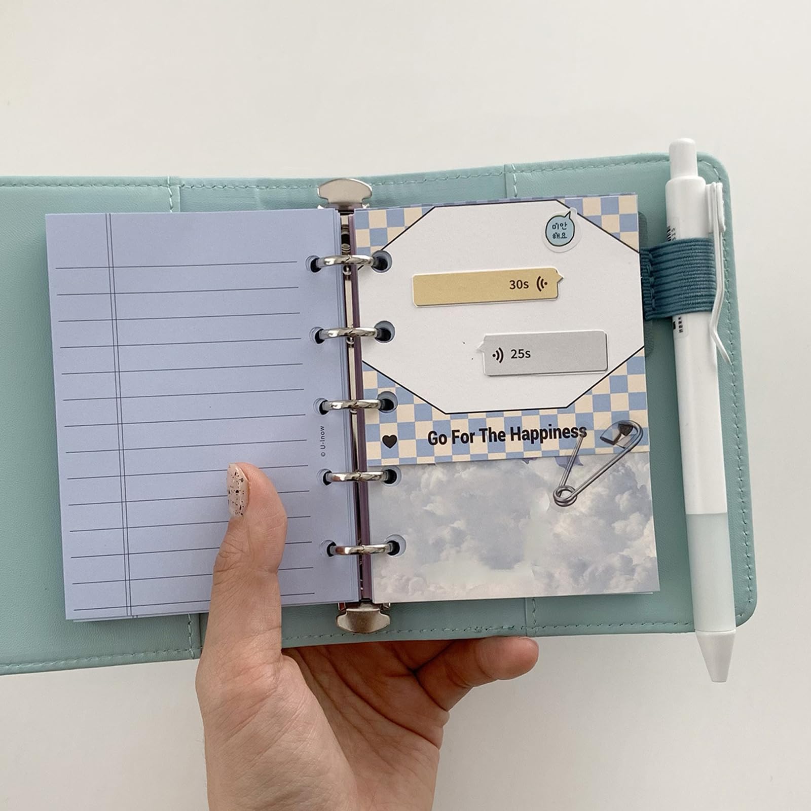 20 portapenne ad anello adesivo elastico per matite in pelle PU per quaderni, tablet, calendari, riviste, organizer da scrivania per penna