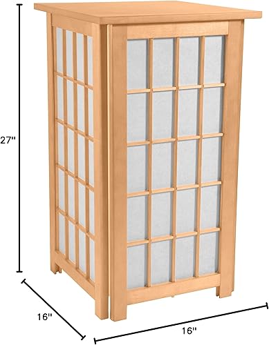 Miniatura 7 de Oriental Furniture - Lámpara Shoji de mesa auxiliar Hokkaido de 27 pulgadas de alto, palisandro